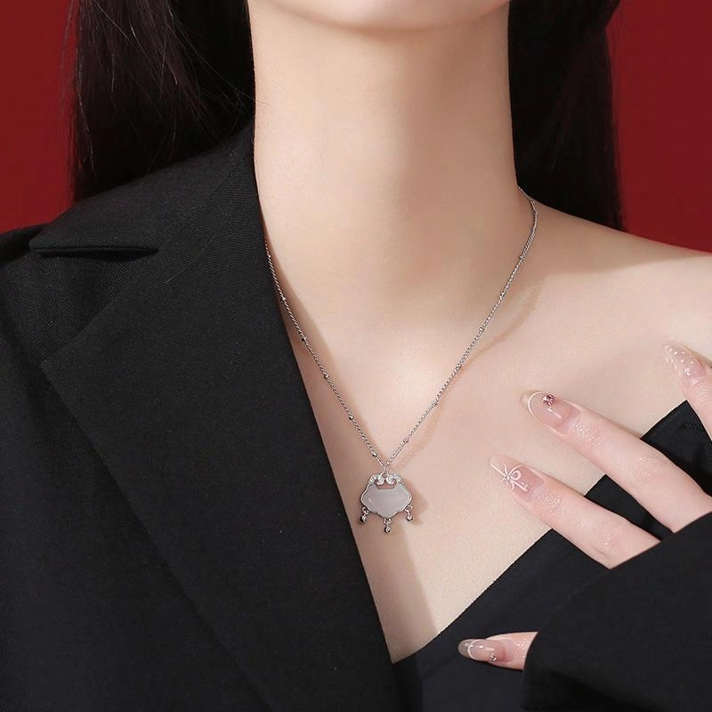 梵星饰季 如意平安锁 新中式国潮风轻奢潮流小众设计感 日常通勤百搭锁骨链 合金 项链 女款