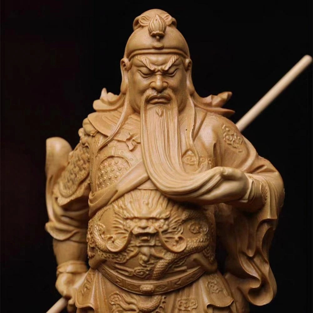 仙作美 木雕武财神 立松威武关二爷 实木雕刻工艺品#好运 崖柏 摆件 男女同款情侣款