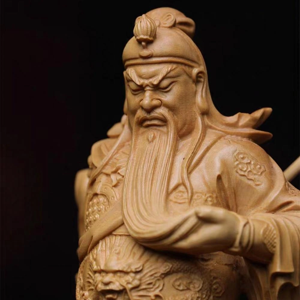 仙作美 木雕武财神 立松威武关二爷 实木雕刻工艺品#好运 崖柏 摆件 男女同款情侣款