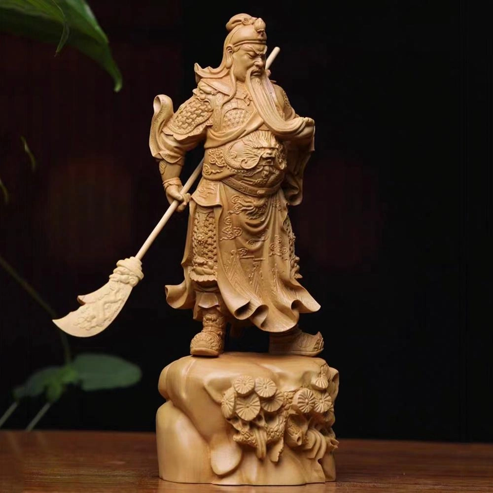 仙作美 木雕武财神 立松威武关二爷 实木雕刻工艺品#好运 崖柏 摆件 男女同款情侣款