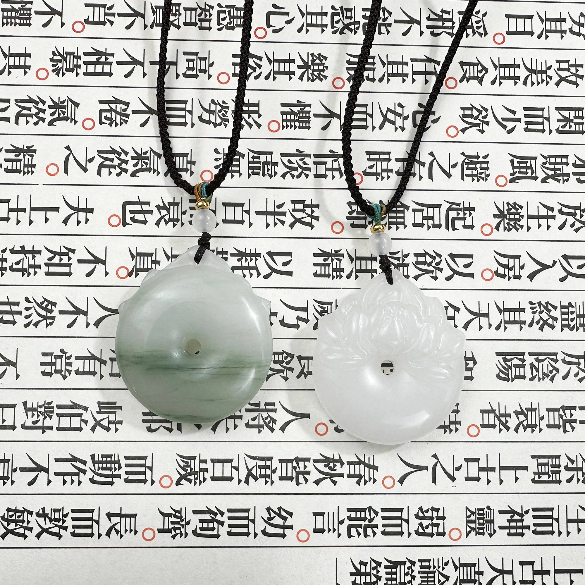 唐之饰 {并蒂莲开}中式传统寓意好运莲莲平安扣轻奢小众设计经典大气国潮汉服旗袍#母亲 天山翠 玉石项链 男女同款情侣款