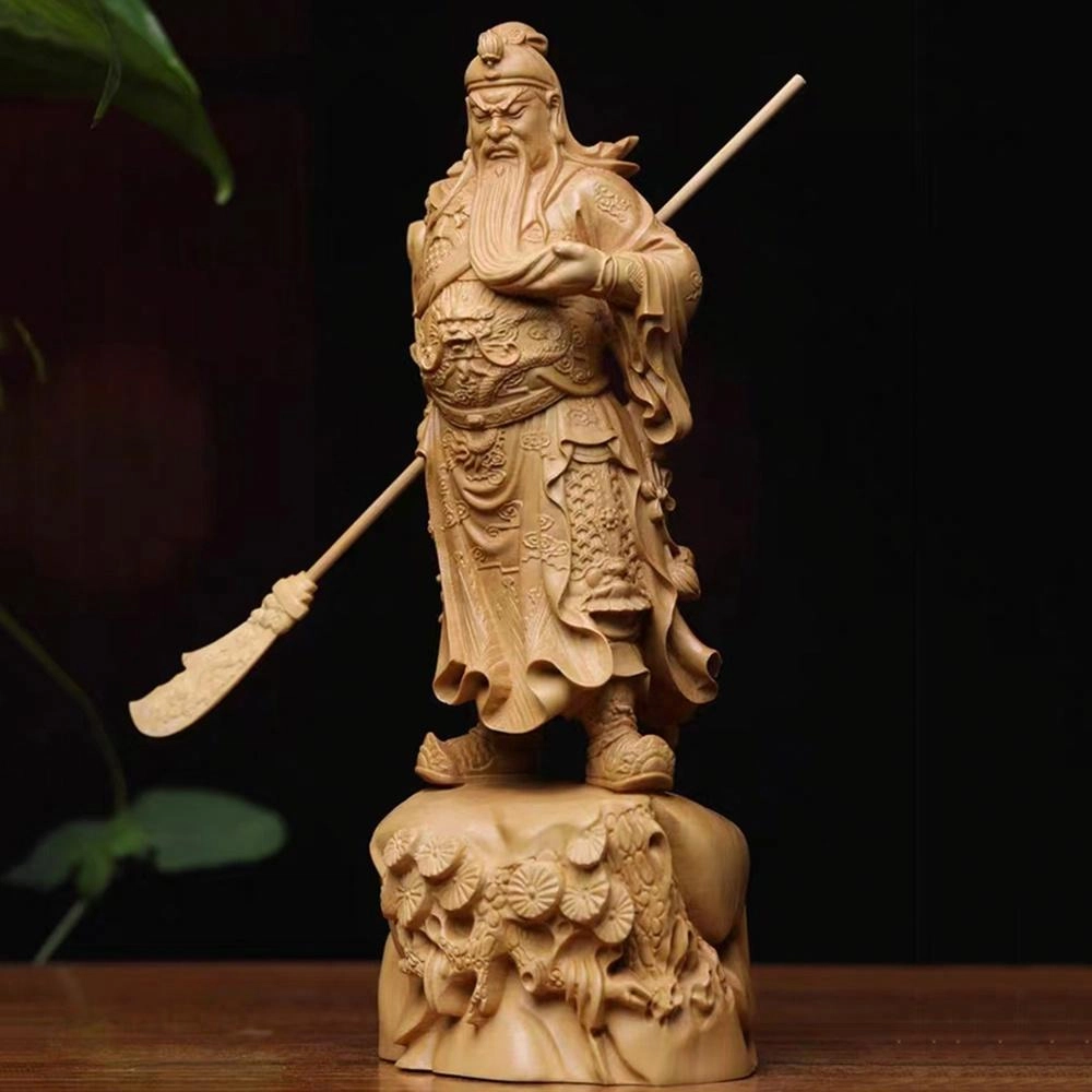 仙作美 木雕武财神 立松威武关二爷 实木雕刻工艺品#好运 崖柏 摆件 男女同款情侣款