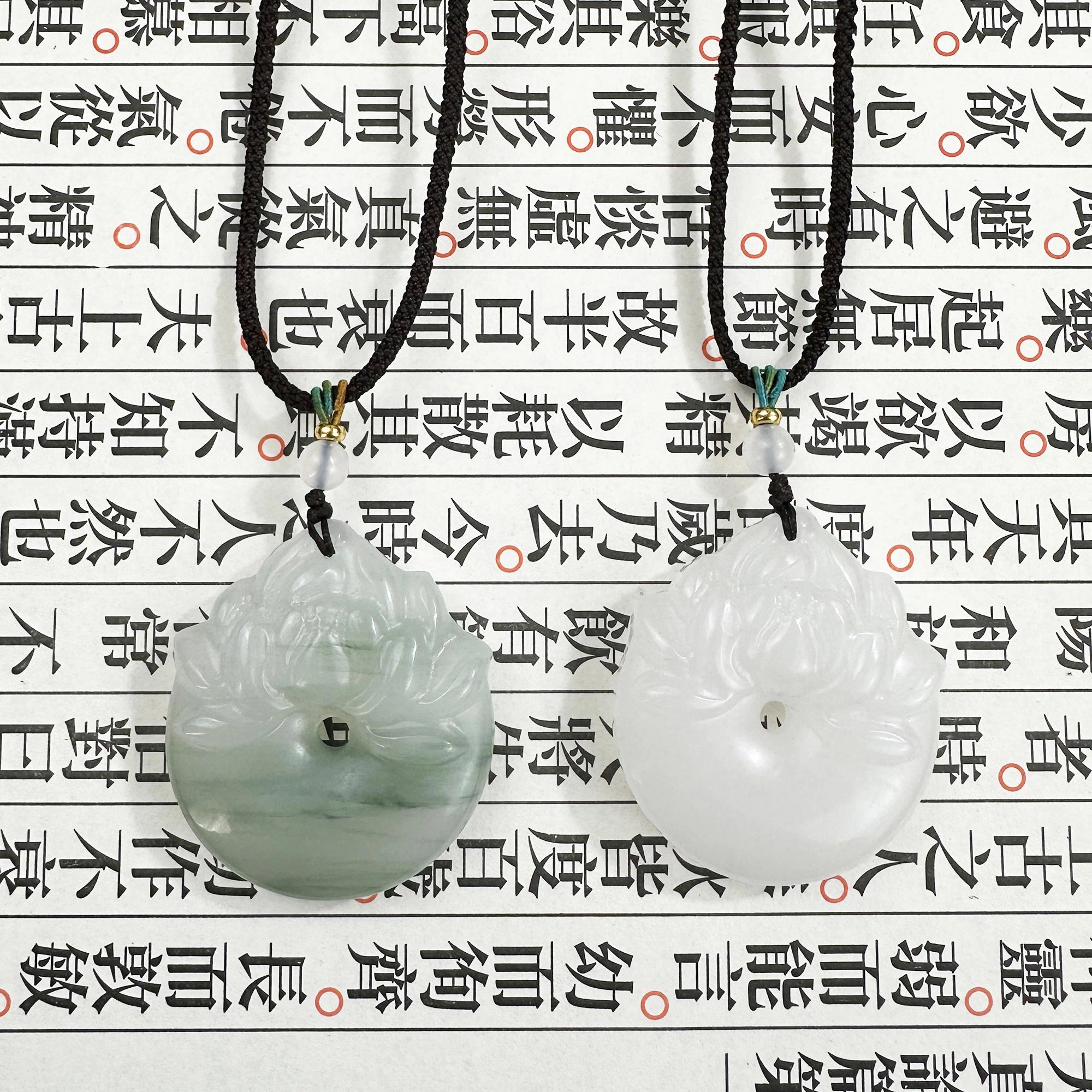 唐之饰 {并蒂莲开}中式传统寓意好运莲莲平安扣轻奢小众设计经典大气国潮汉服旗袍#母亲 天山翠 玉石项链 男女同款情侣款