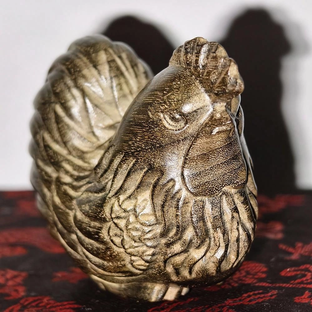 仙作美 假一赔万（金鸡报喜）金丝楠手把件中式工艺品文玩 阴沉木 木作摆件 男女同款情侣款