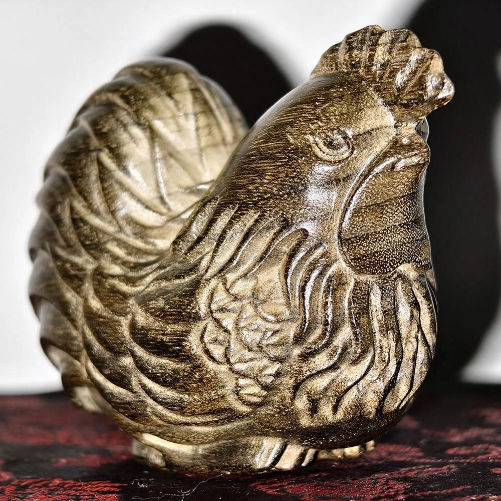 仙作美 假一赔万（金鸡报喜）金丝楠手把件中式工艺品文玩 阴沉木 木作摆件 男女同款情侣款