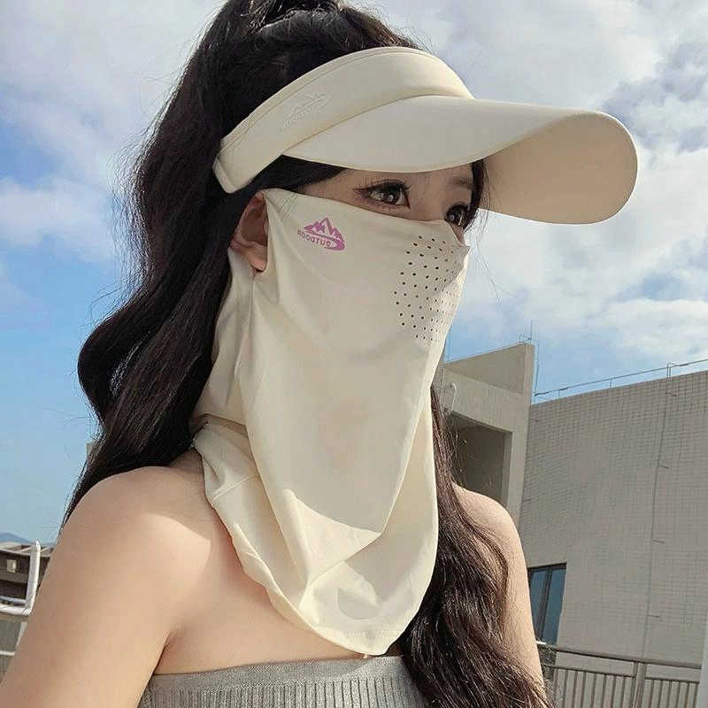 艾佳微 夏季户外出行遮阳口罩一体大头围显脸小多色可选 锦纶 防晒帽 男女同款情侣款