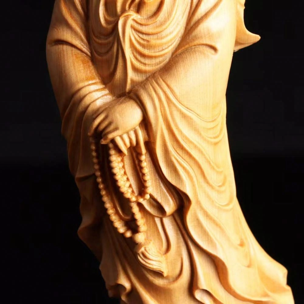 仙作美 木雕念珠观音实木雕刻居家饰品工艺品#好运 崖柏 摆件 男女同款情侣款