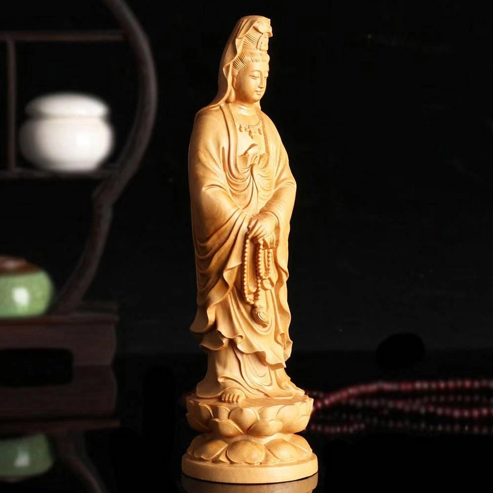 仙作美 木雕念珠观音实木雕刻居家饰品工艺品#好运 崖柏 摆件 男女同款情侣款