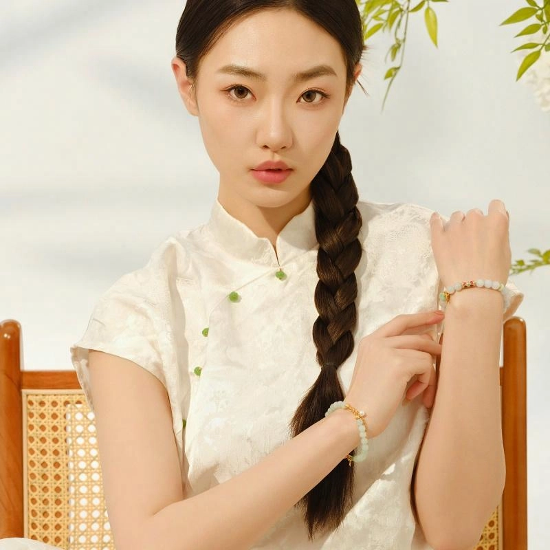 中鑫珠宝 粉翠和鸣 国风 糯种 翡翠手链 女款