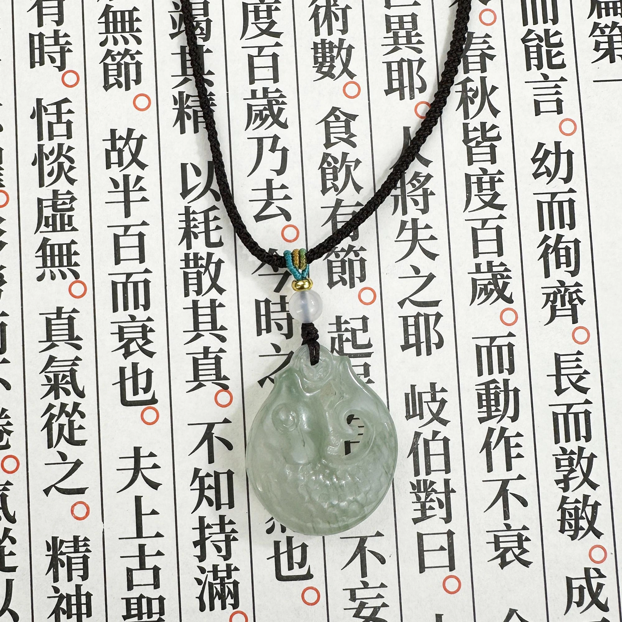 唐之饰 {幸福有鲤}饰饰如意中式小众精致好运锦鲤平安扣吊坠古风国潮编织绳吉祥安康轻奢日常百搭#好运 天山翠 项链 男女同款情侣款