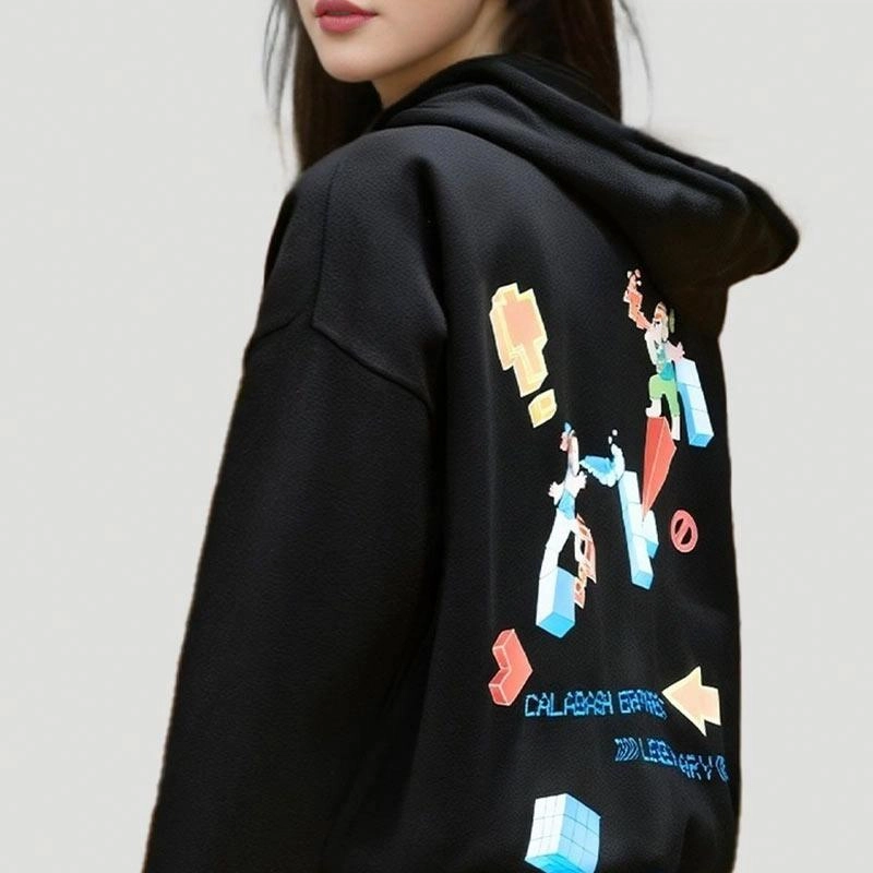 上美影 葫芦兄弟电玩系列 国风简约宽松帽衫卫衣 男女同款 黑色