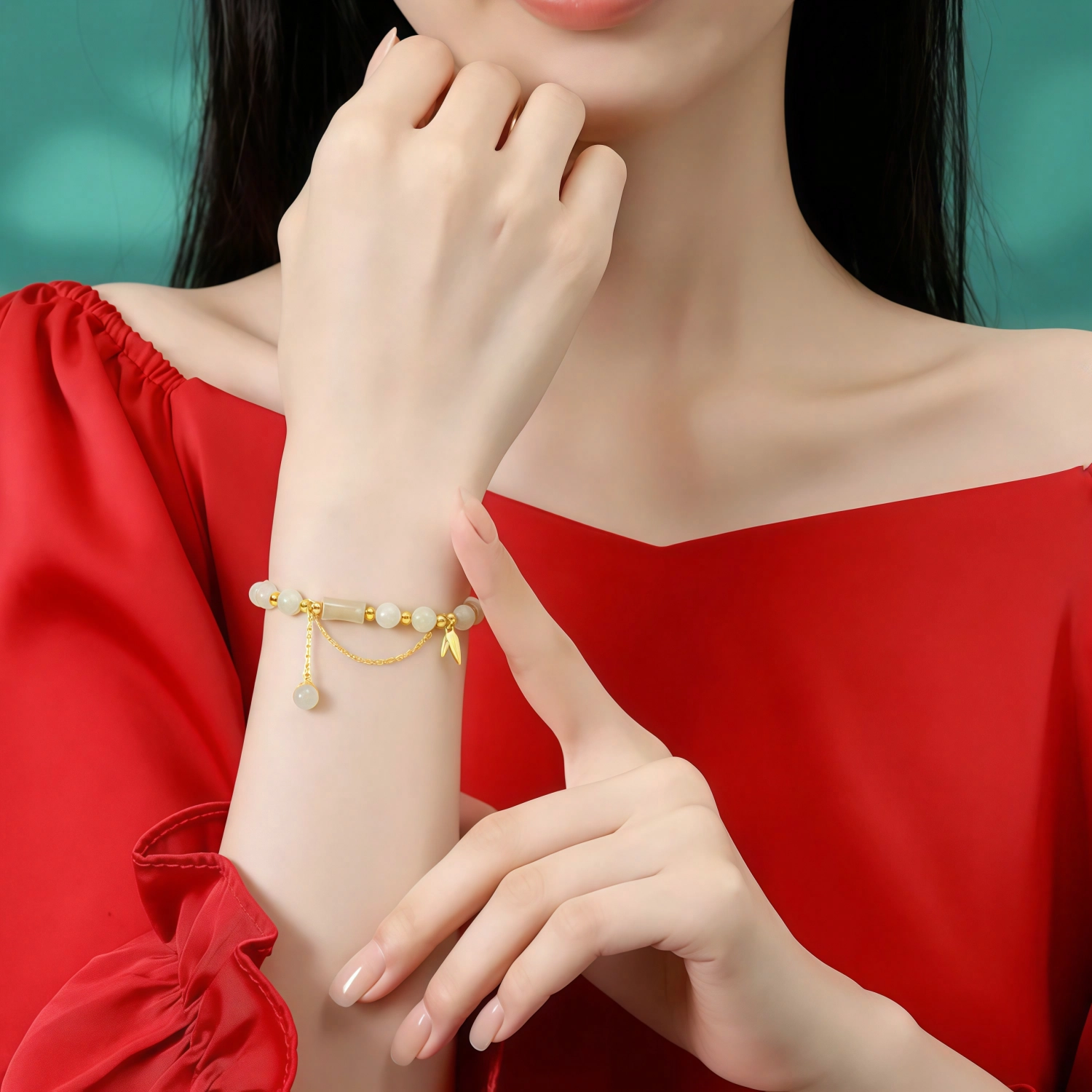 【光彩夺目】 帝苏行 和田玉竹节 新中式国潮 吉祥如意平安顺遂 简约小众设计 手串 白玉 女款
