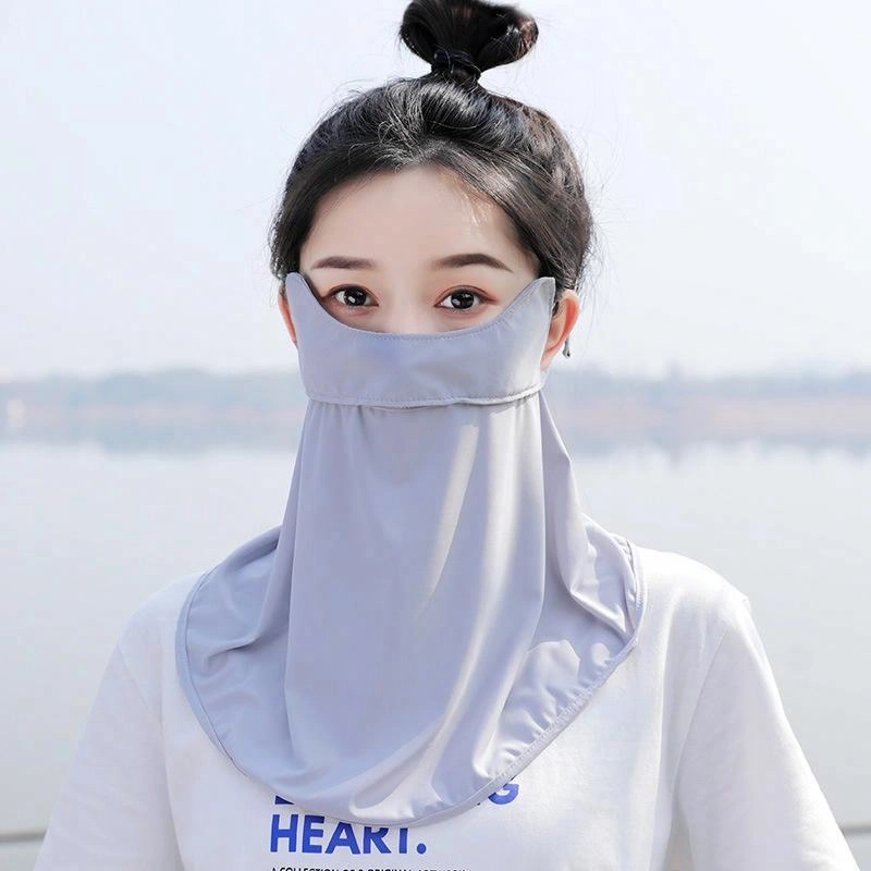 祎步康 夏季户外护脸护颈全脸防紫外线遮阳丝滑透气 防晒口罩 女款