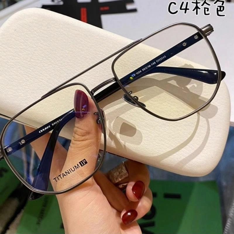 【联系客服可配度数】 佐川 纯钛 飞行员式复古双梁眼镜框  显脸小 飞行员式/蛤蟆镜 功能性眼镜 男女同款情侣款 可配近视散光度数