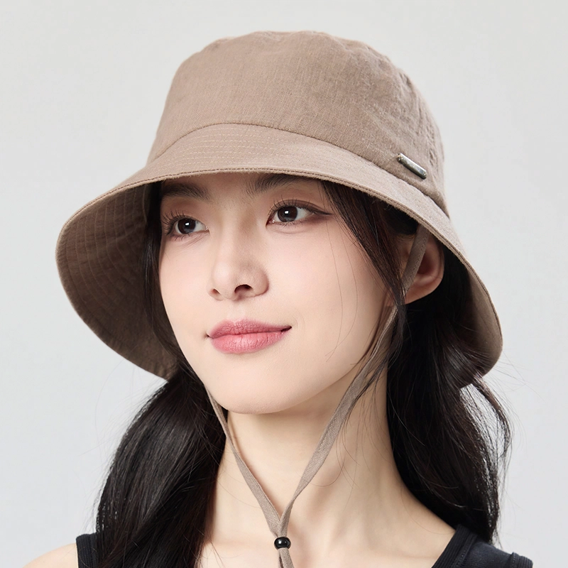 【可折叠】 玖慕 遮阳透气百搭户外露营登山 亚麻 渔夫帽 女款