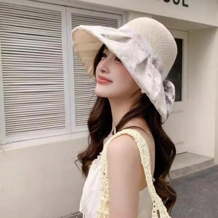 杨同学 【大沿遮阳】旅游 显脸小 防晒 折叠 太阳 聚酯纤维 渔夫帽 女款