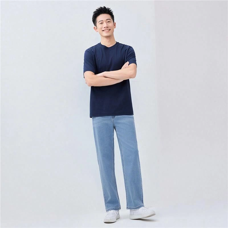 佐丹奴 凉感舒适百搭简约中腰牛仔裤 男款