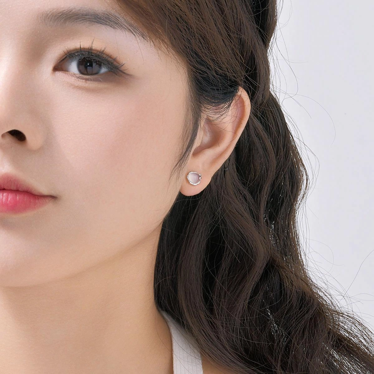 恋朵 时尚新中式 竹节 小清新 玉髓 耳钉 女款
