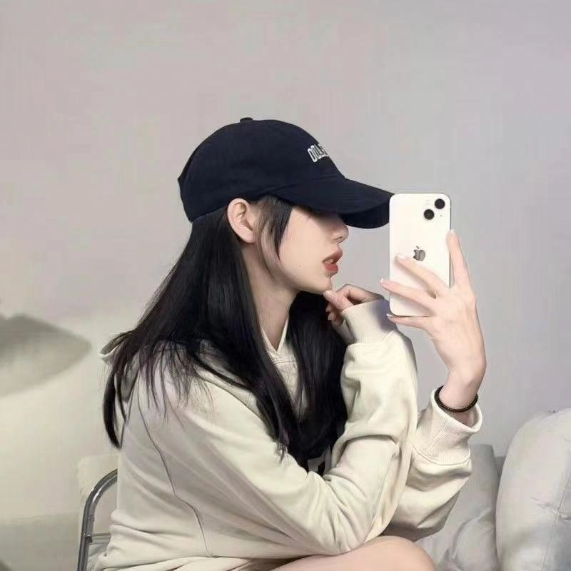 佐闯 遮阳帽大头围加深硬顶显脸小宽帽檐鱼尾 棉 鸭舌帽 女款