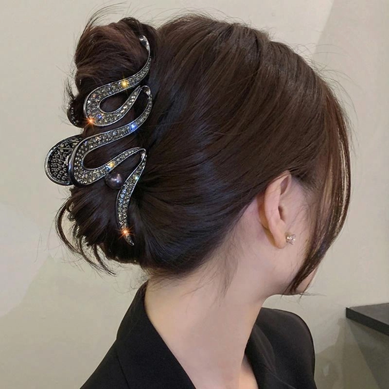 香瑟 高级感轻奢抓夹后脑勺发量多盘发鲨鱼夹超大号 发夹 女款