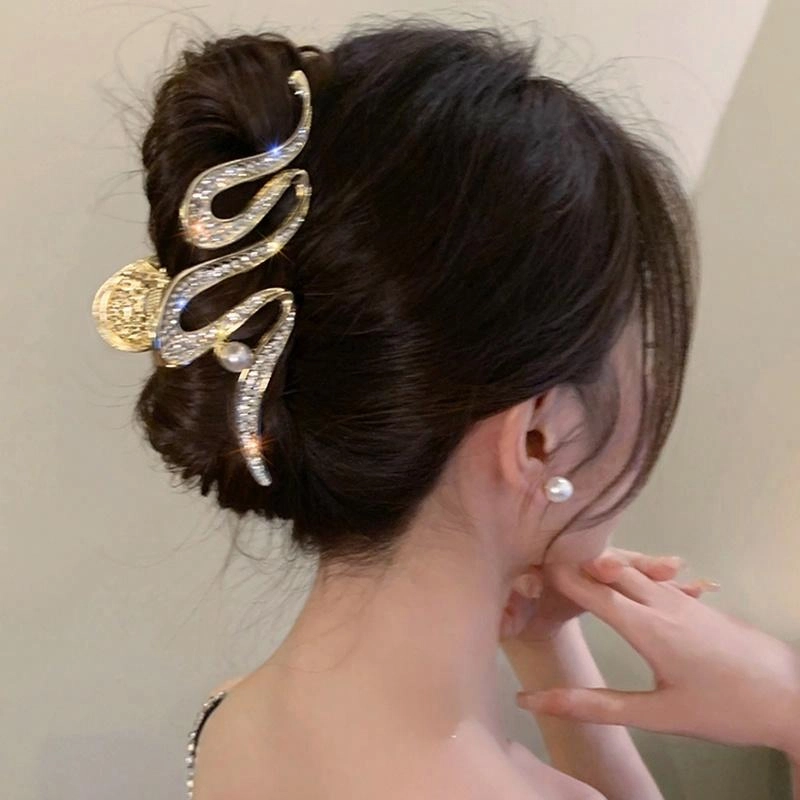 香瑟 高级感轻奢抓夹后脑勺发量多盘发鲨鱼夹超大号 发夹 女款