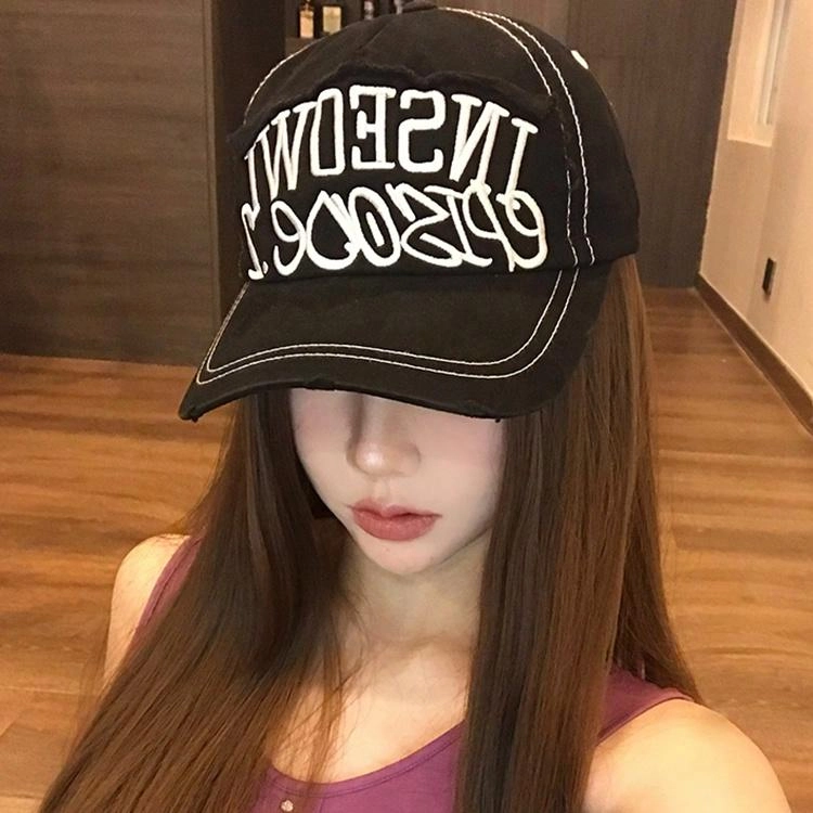 雅鹿优选 美式复古简约字母刺绣户外运动防晒遮阳街头嘻哈休闲百搭大头围显脸小 棉 鸭舌帽 男女同款情侣款