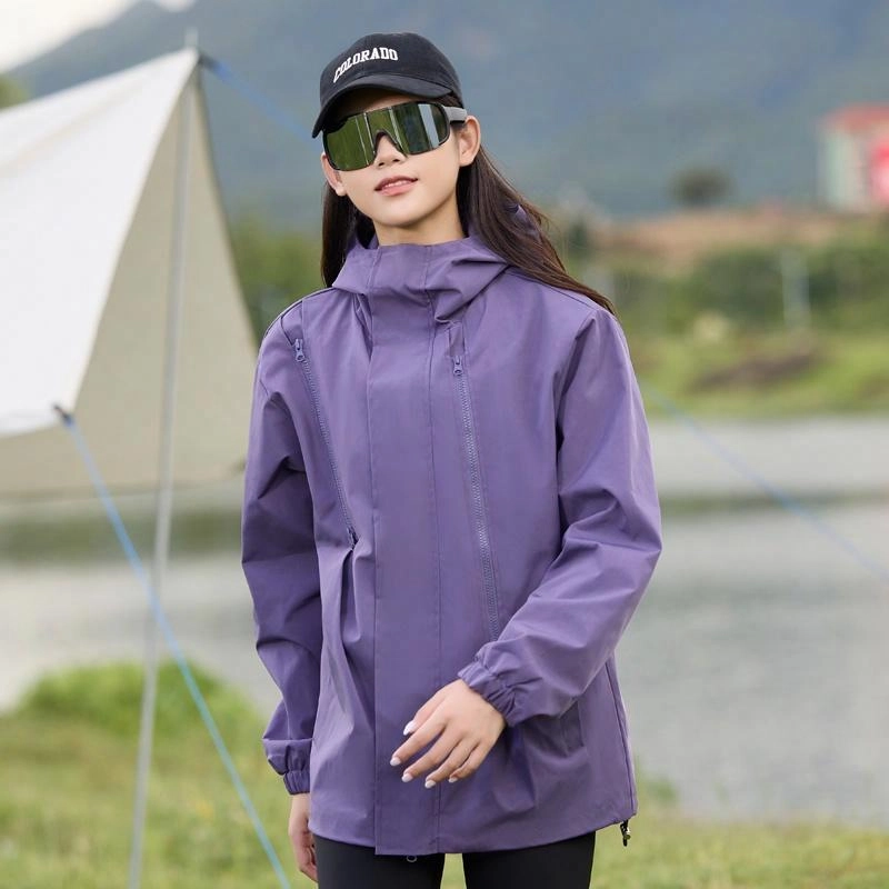 宜而爽 美式潮流简约基础纯色拉链山系户外连帽落肩宽松夹克外套 男女同款