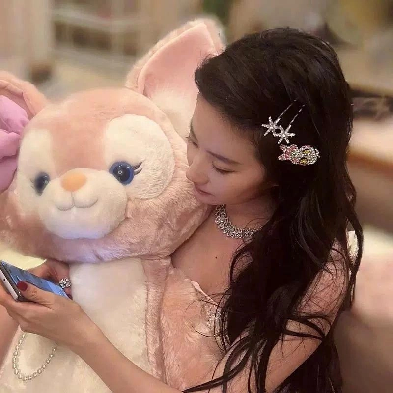 如花梦 经典相信光卡通皮料软底碎发掰掰夹 合金 发夹 女款