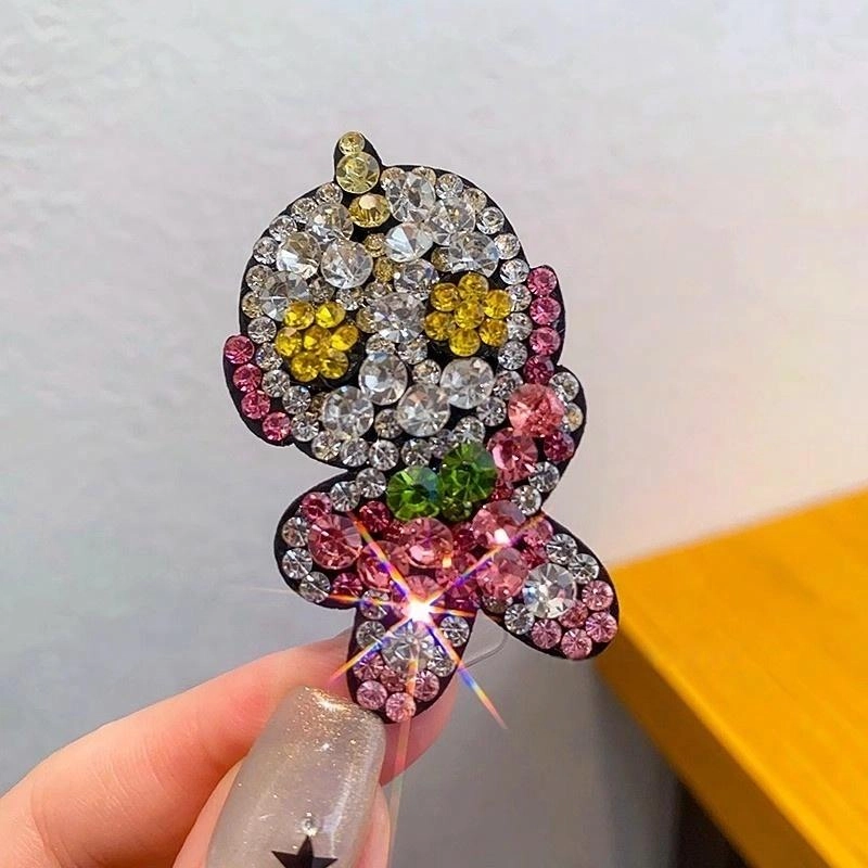 如花梦 经典相信光卡通皮料软底碎发掰掰夹 合金 发夹 女款