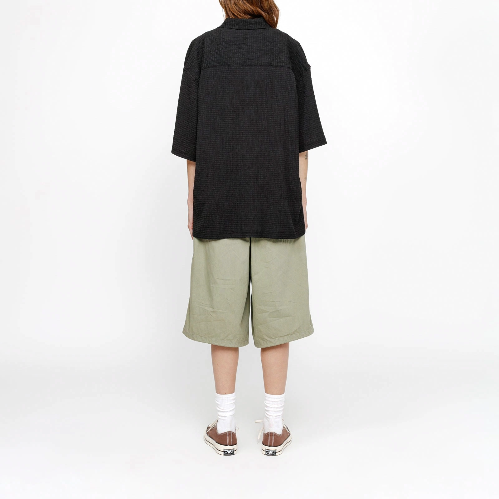 Stussy SS24 BOXY FLAT HEM SHIRT CRINKLED