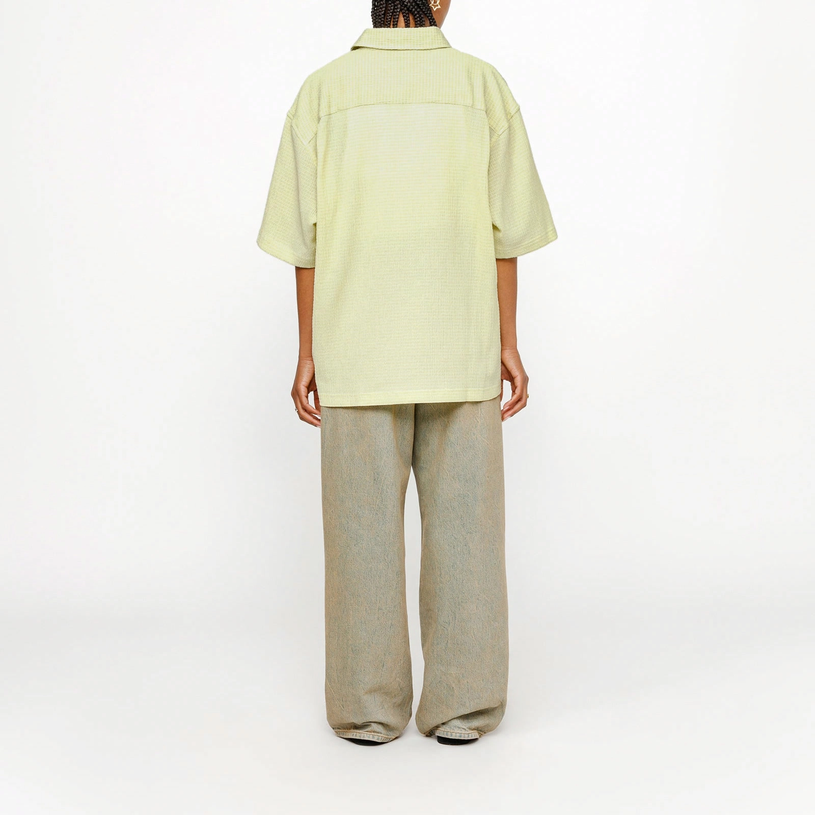 Stussy SS24 BOXY FLAT HEM SHIRT CRINKLED