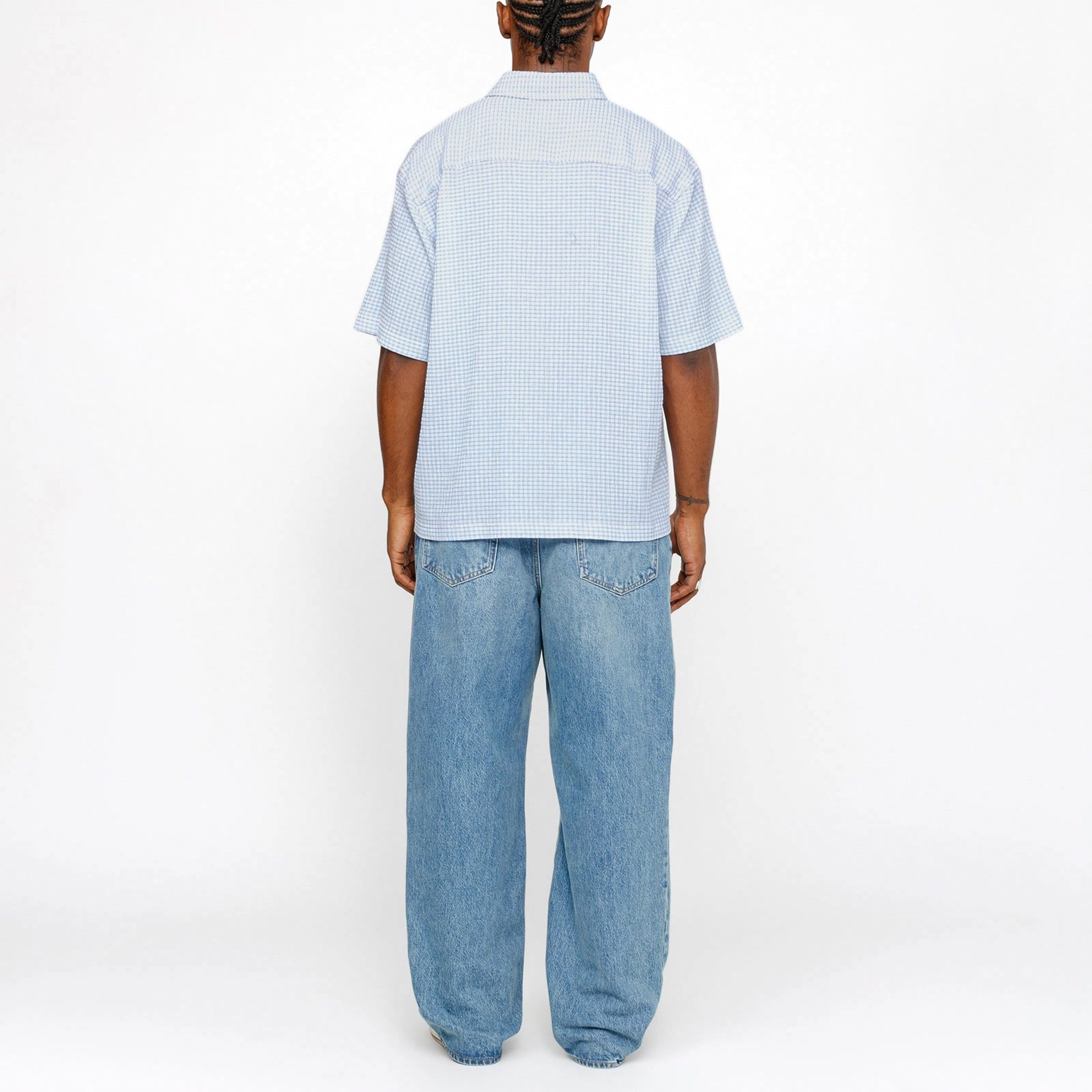 Stussy SS24 BOXY FLAT HEM SHIRT CRINKLED