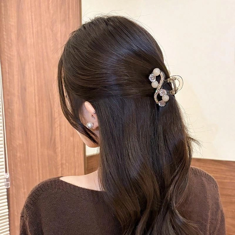 如花梦 韩版花朵中号后脑勺半扎发 亚克力 发夹 女款