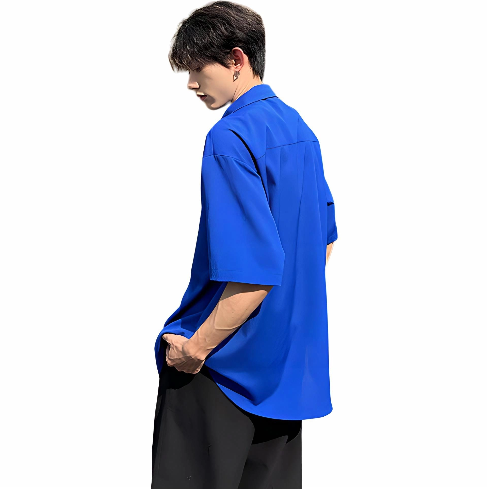 袋鼠 简约休闲宽松舒适百搭潮流短袖衬衫 男女同款