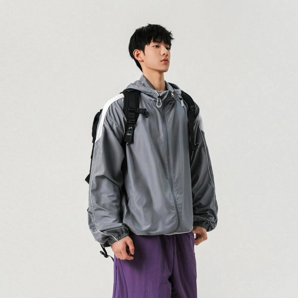 绘承 纯色简约百搭长袖防晒连帽夹克外套 男女同款