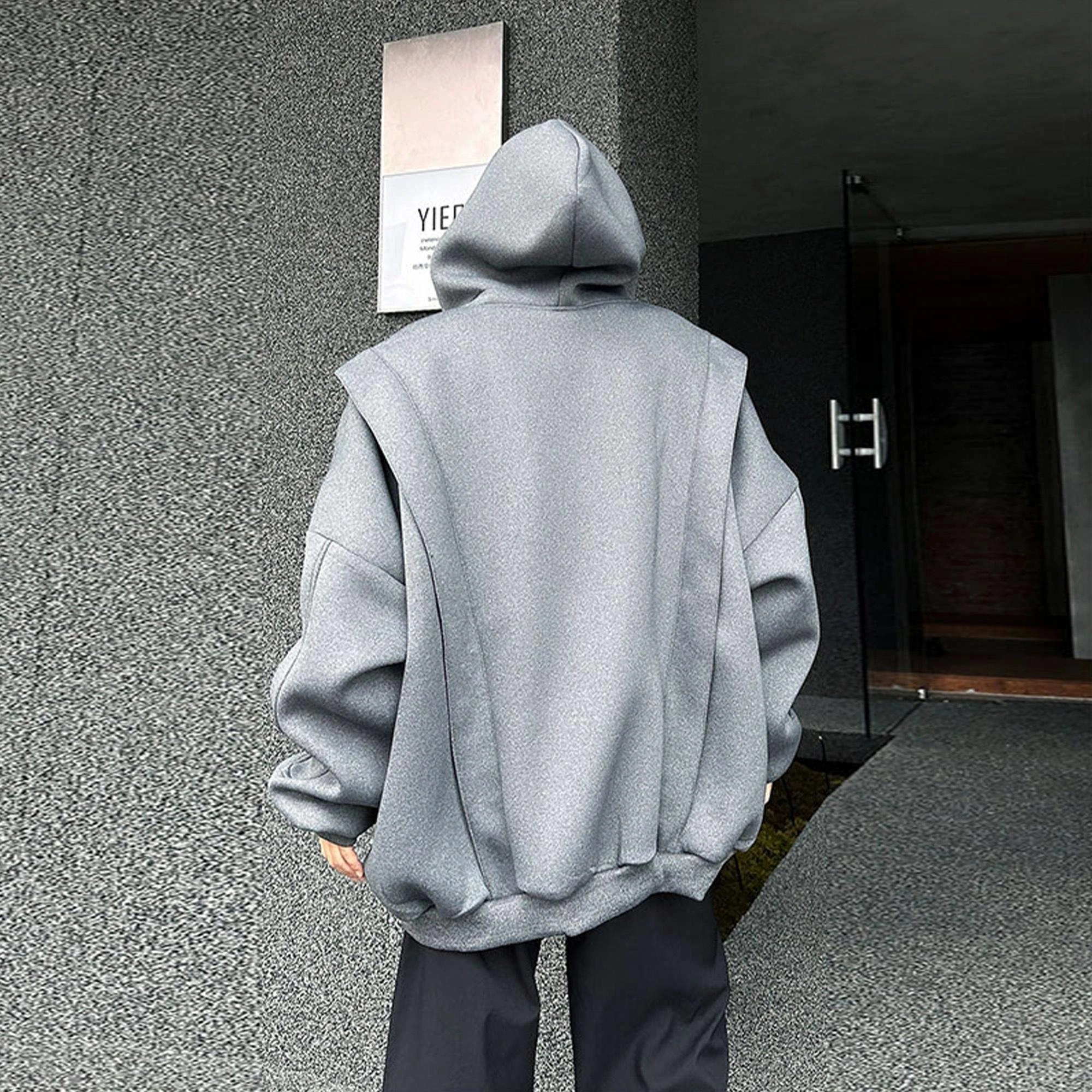 木林森 拼接百搭通勤宽松休闲连帽卫衣 男女同款