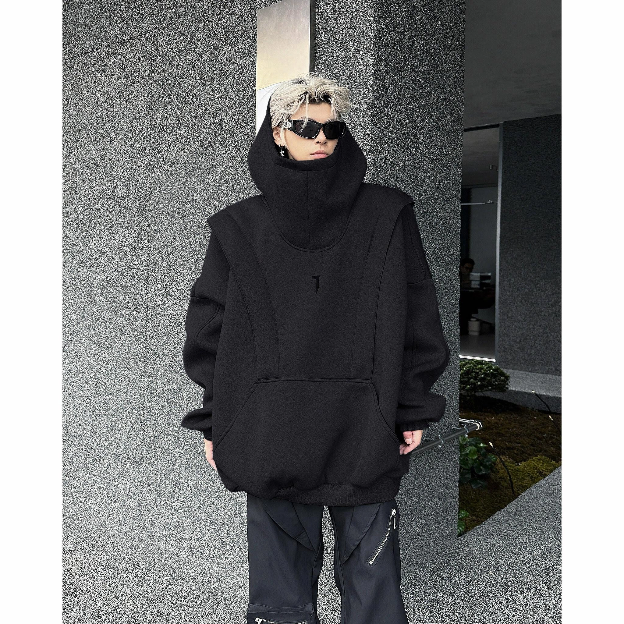 木林森 拼接百搭通勤宽松休闲连帽卫衣 男女同款
