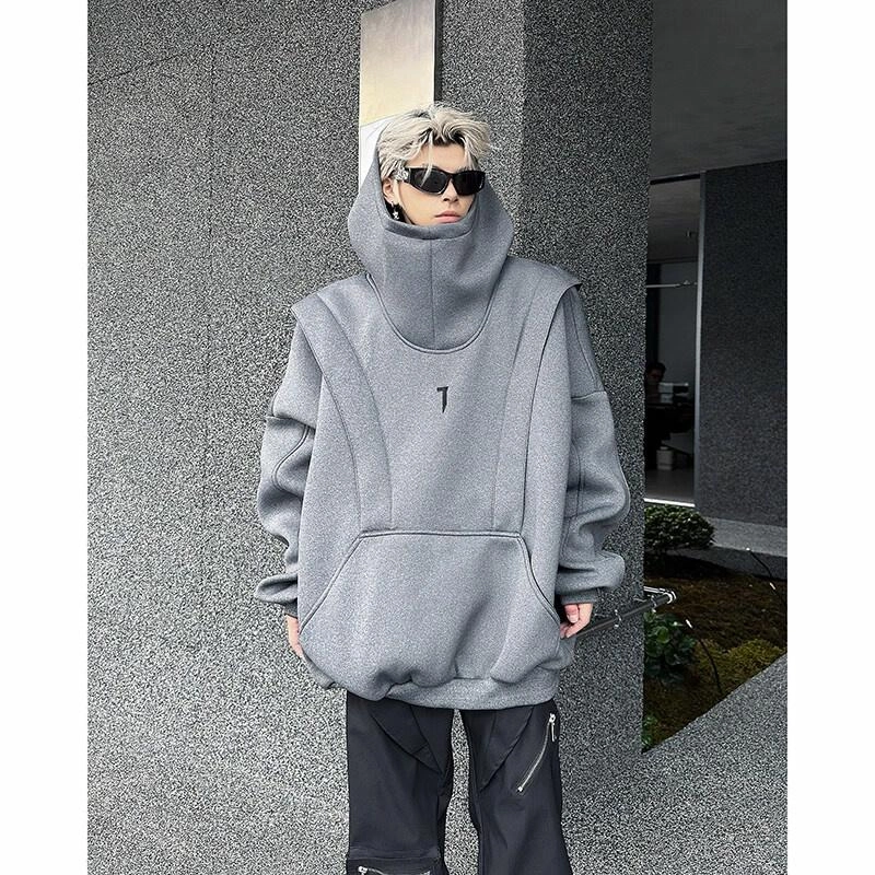 木林森 拼接百搭通勤宽松休闲连帽卫衣 男女同款