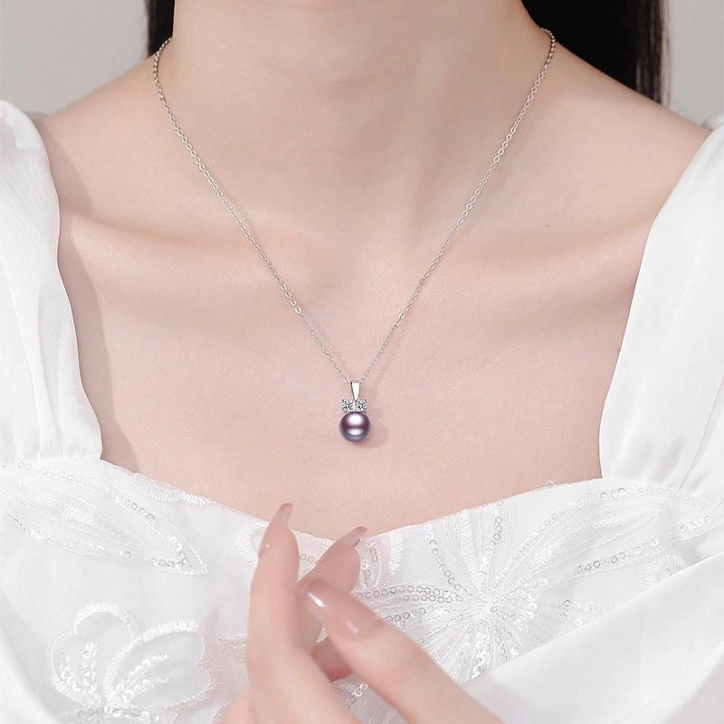 金戟 戴妃帝王紫 轻奢气质高级感经典复古优雅简约大气年轻款时尚百搭锁骨链#好运 珍珠 项链 女款