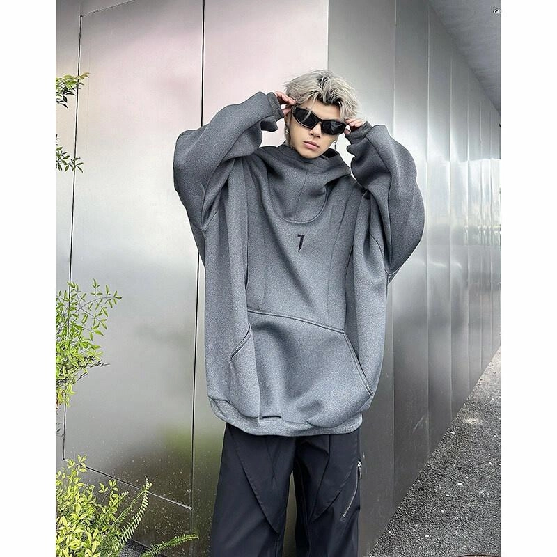 木林森 拼接百搭通勤宽松休闲连帽卫衣 男女同款