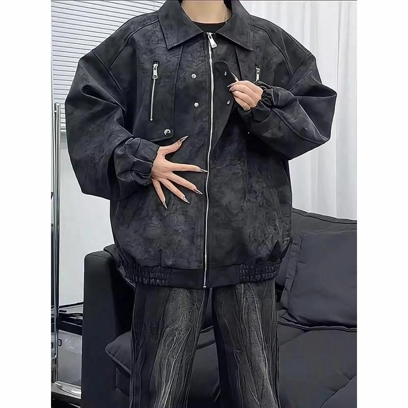 黑马漫画 美式扎染飞行潮牌工装夹克外套 男女同款
