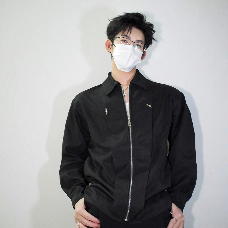 袋鼠 美式简约纯色休闲百搭宽松长袖衬衫 男女同款