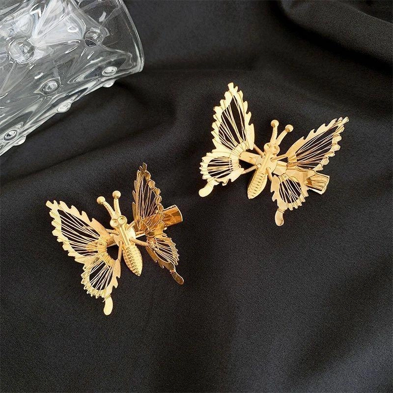 如花梦 古装蝴蝶颤枝日常发饰韩式边夹汉服森系头饰弹簧 合金 发夹 女款