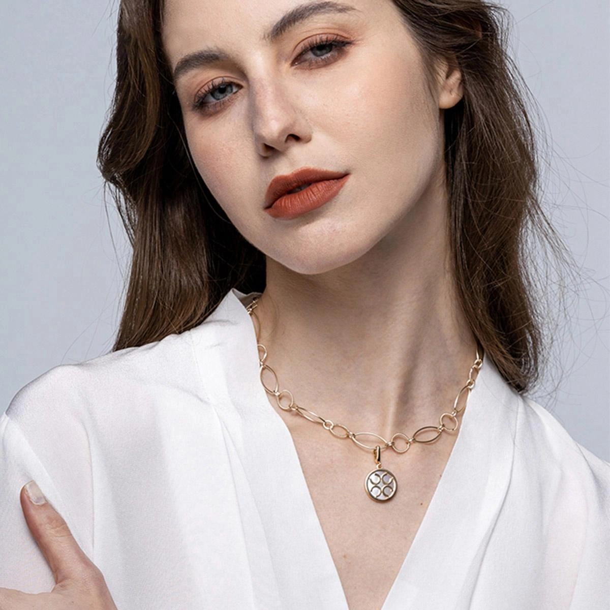 ORANGE CUBE Charm 925