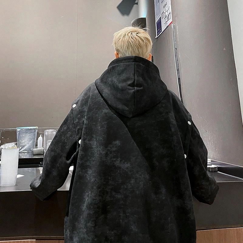 袋鼠 美式复古做旧扎染宽松休闲舒适卫衣 男女同款