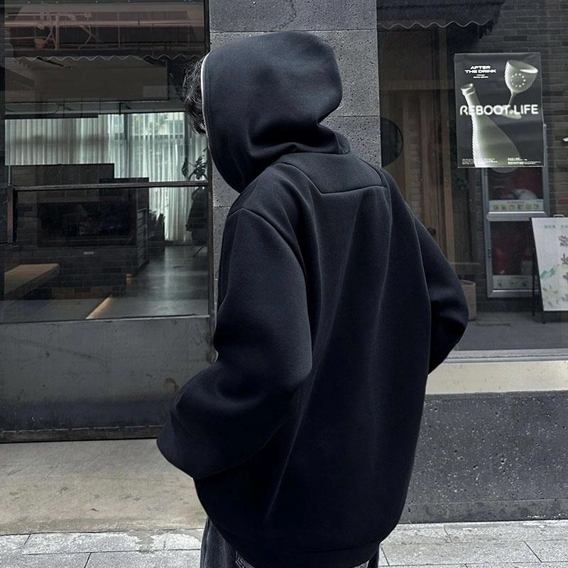 袋鼠 美式复古透气简约圆领连帽卫衣 男女同款