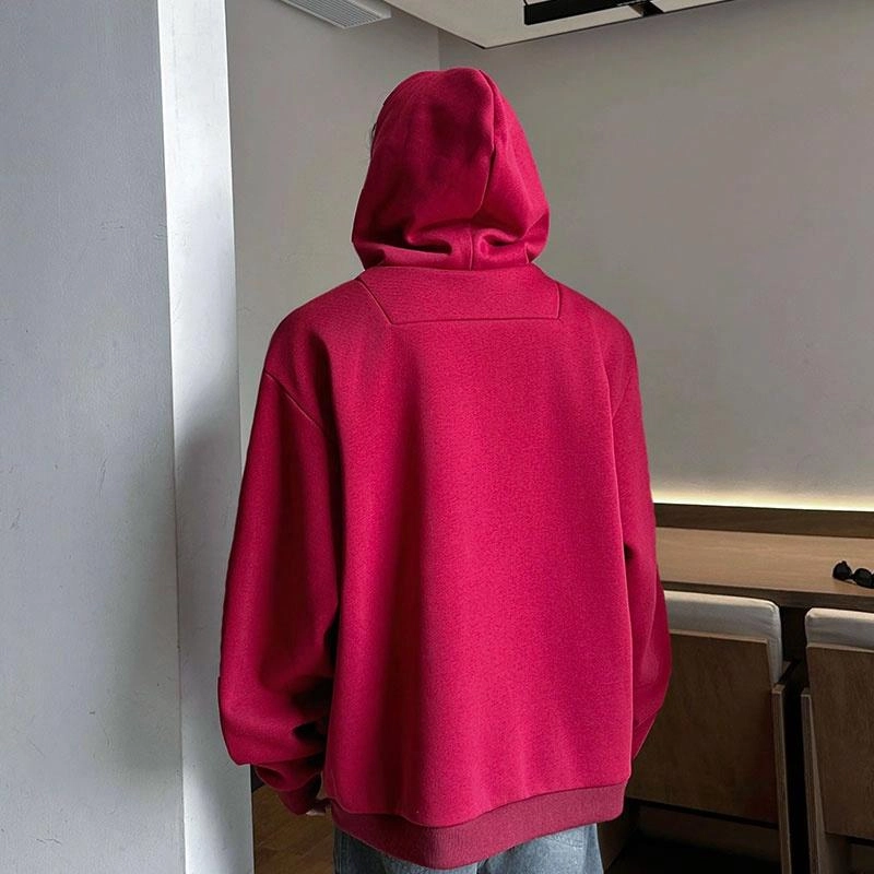 袋鼠 美式复古透气简约圆领连帽卫衣 男女同款