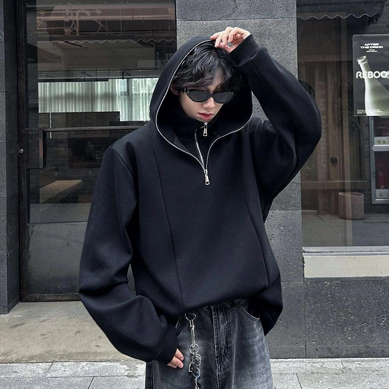 袋鼠 美式复古透气简约圆领连帽卫衣 男女同款