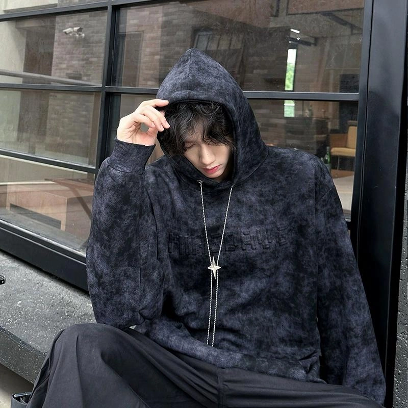 袋鼠 美式复古字母印花植绒工艺宽松卫衣 男女同款