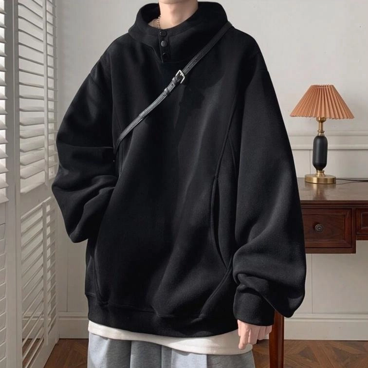 袋鼠 时尚连帽简约轮廓设计感小众氛围百搭休闲美式复古宽松舒适卫衣 男女同款